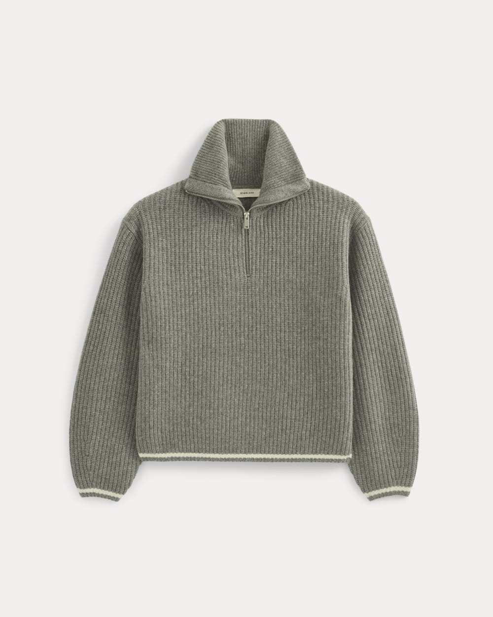 The Half-Zip Sweater in Luxe Merino | Heathered Grey - Image 2