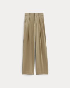 Alternative view of The Draper Pleated Pant in Buttersmooth | Ash Brown | 32 Inseam