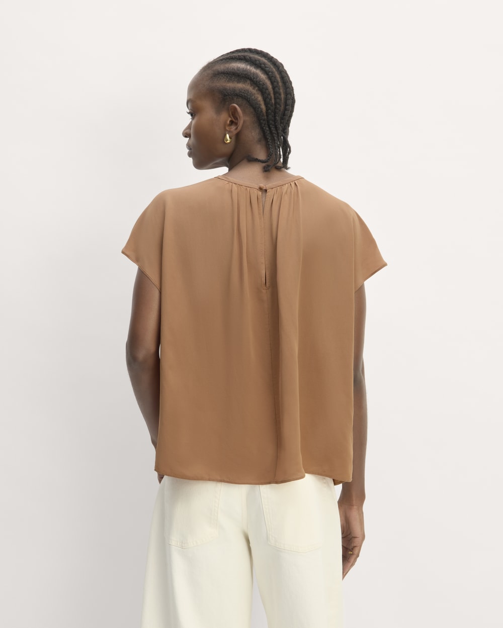 The Gathered Neck Top | Carob Brown - Image 6