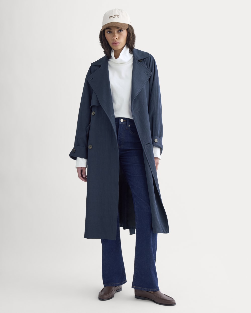 Drapey Twill Trench | Navy - Image 3