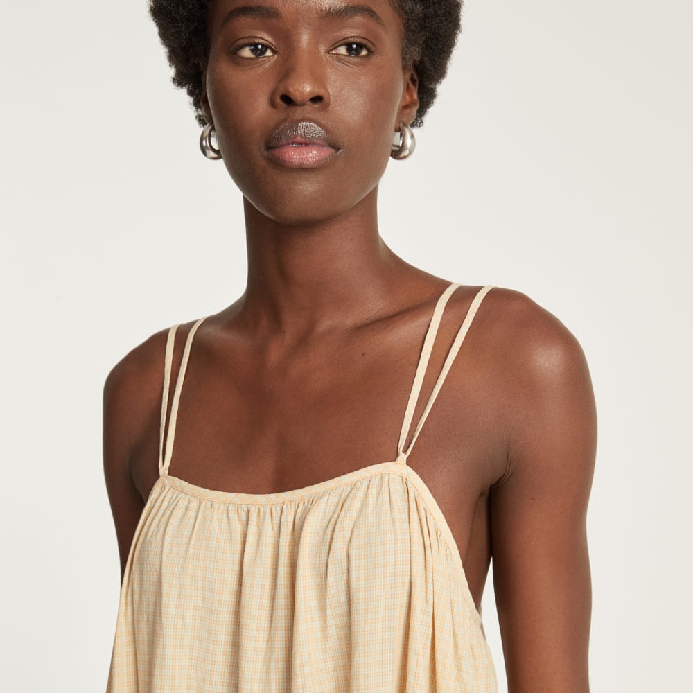 The Billow Tiered Maxi Dress | Orange Plaid - Image 4