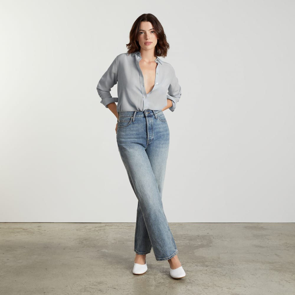 The Must-Have Shirt in Washable Silk | Sky - Image 5