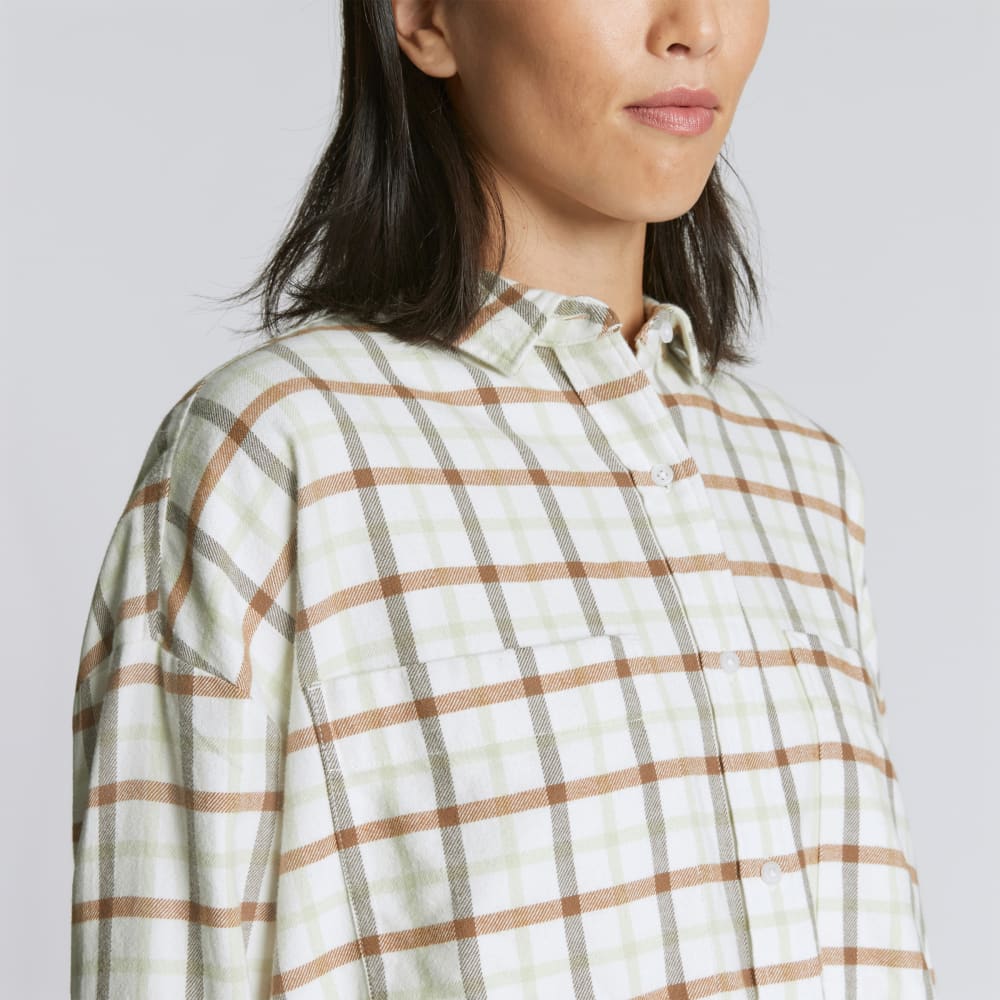 The Boxy Flannel | Seafoam / Tobacco Brown Plaid - Image 4