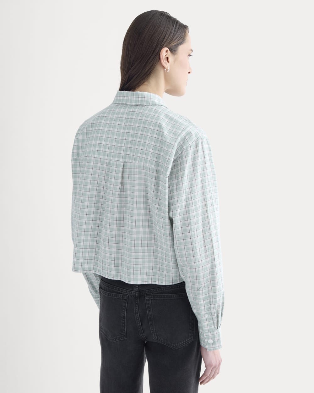 The Way-Short Shirt in Silky Cotton | Gray Mist - Image 5