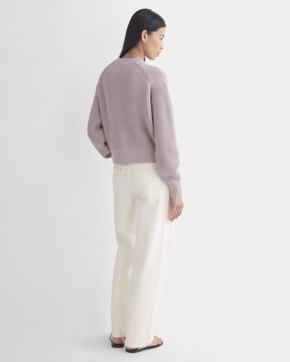 Cropped Ribbed Crew in Everyday Cotton | Burnished Lilac - Image 5