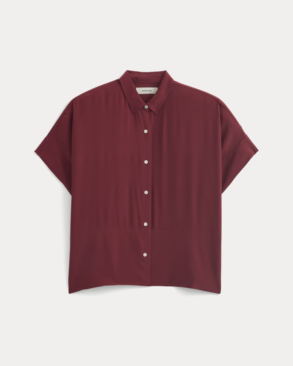The Boxy Shirt in Washable Silk | Pomegranate - Image 2