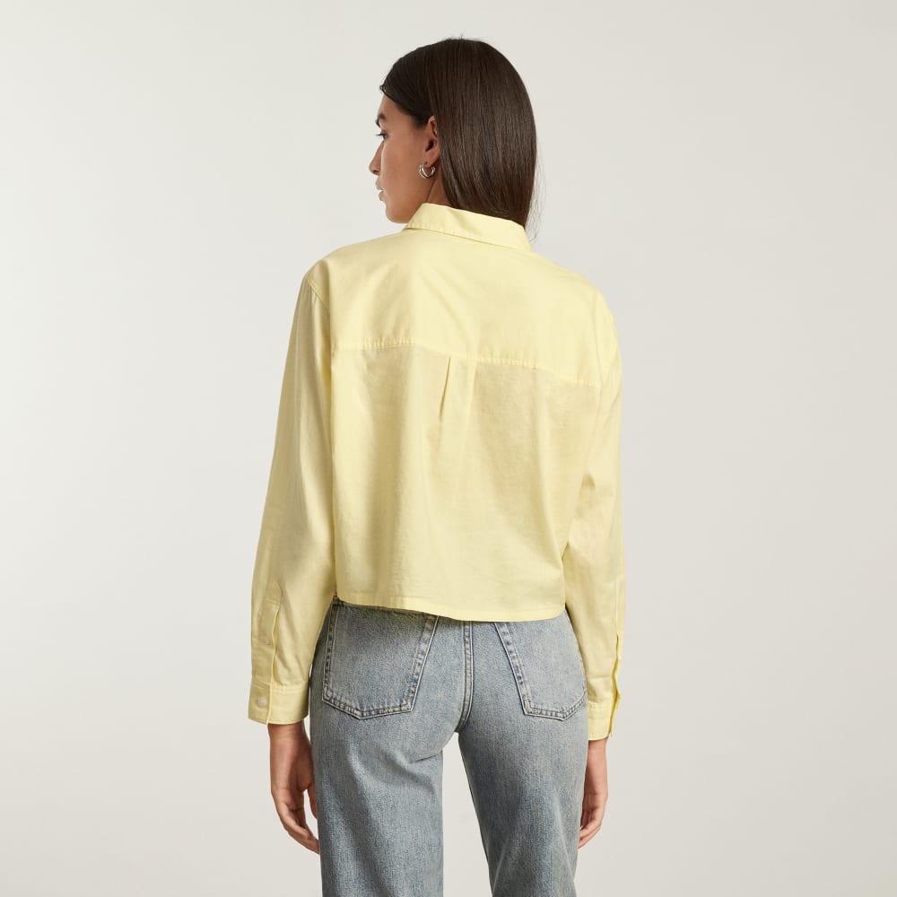The Way-Short Shirt in Silky Cotton | Pastel Yellow - Image 2
