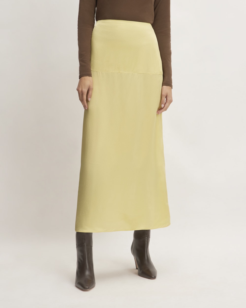 The Hammered Satin Slip Skirt | Raffia - Image 3
