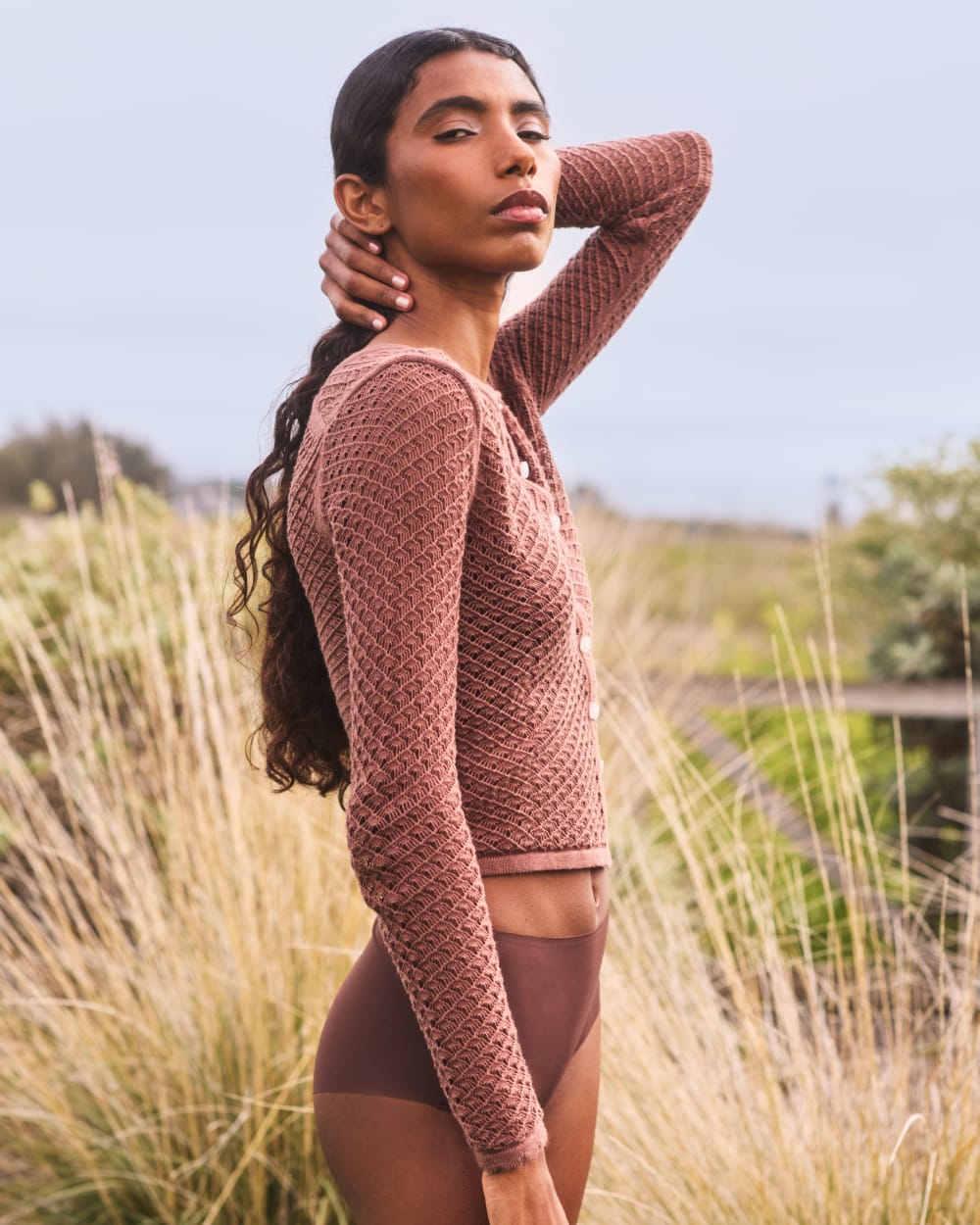 The Lace Knit Cardigan | Mocha - Image 8