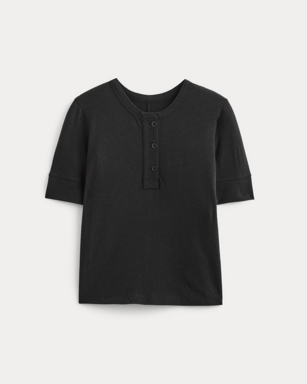 The Henley in Cotton Linen | Black - Image 2