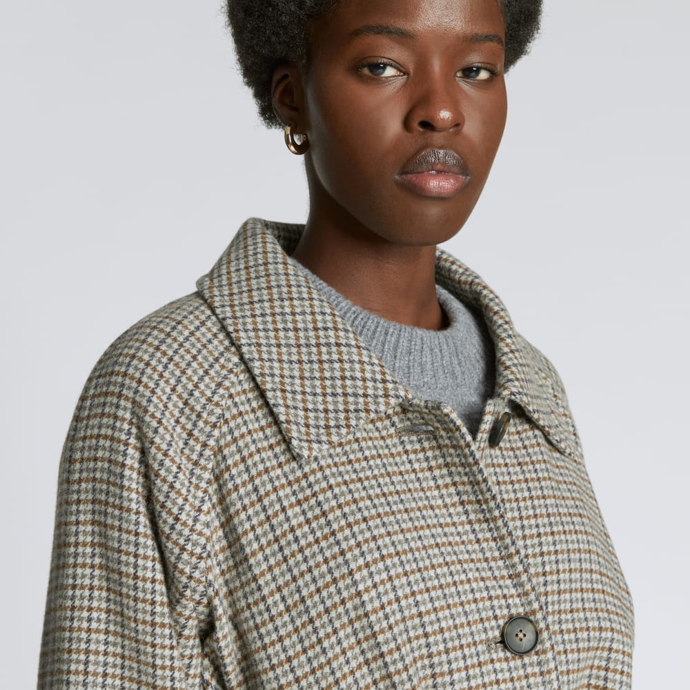 The Italian ReWool® Trench | Pewter Houndstooth - Image 4