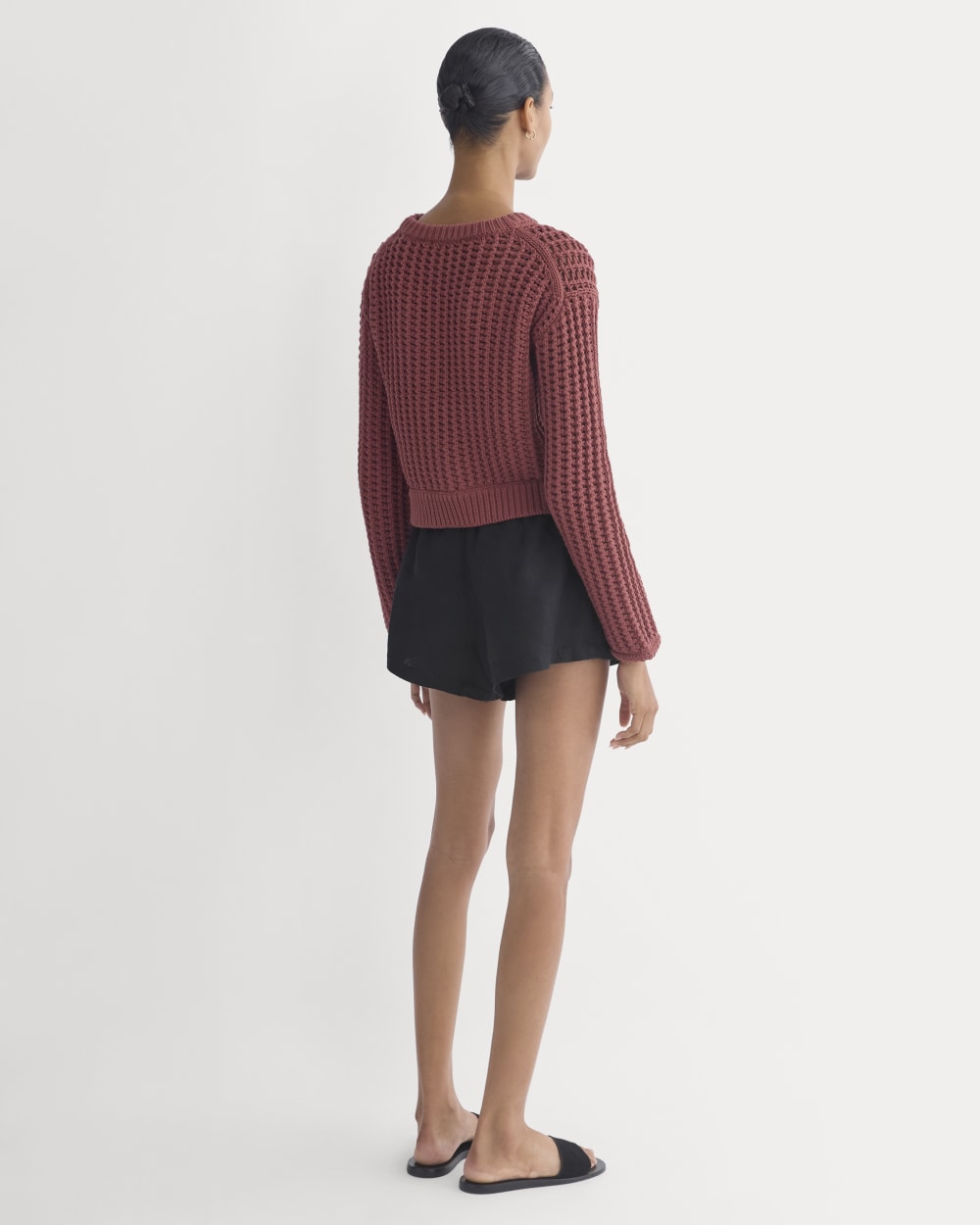 Open-Knit Crew in Elevated Cotton | Henna Red - Image 5