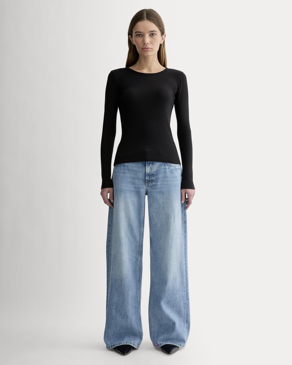 The Luxe Rib Long-Sleeve Crew | Black - Image 3