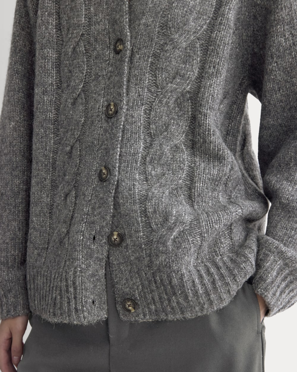 Cloud Cable Cardigan | Heather Charcoal - Image 4