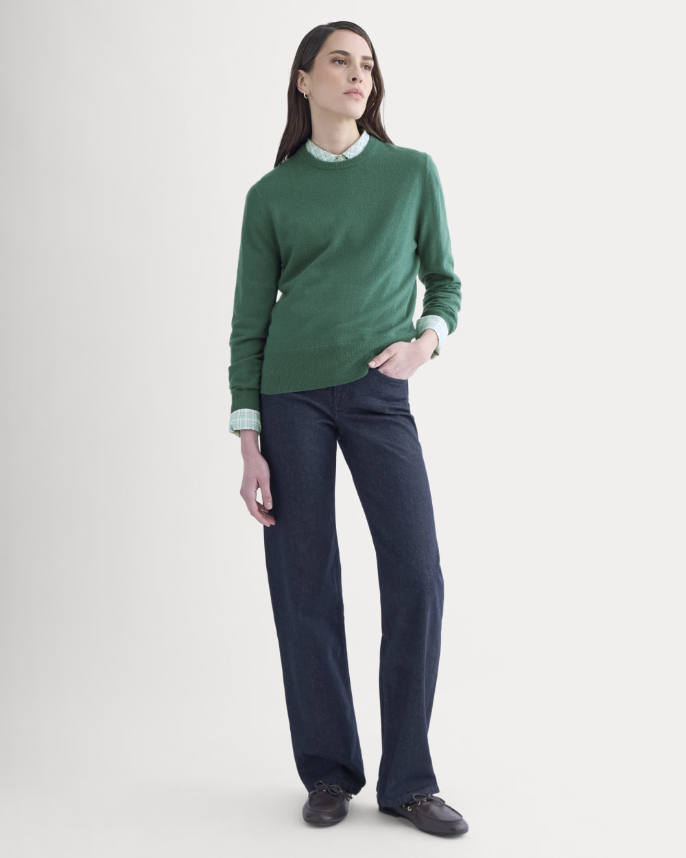 Cashmere Slim Crew Sweater | Hunter Green - Image 4