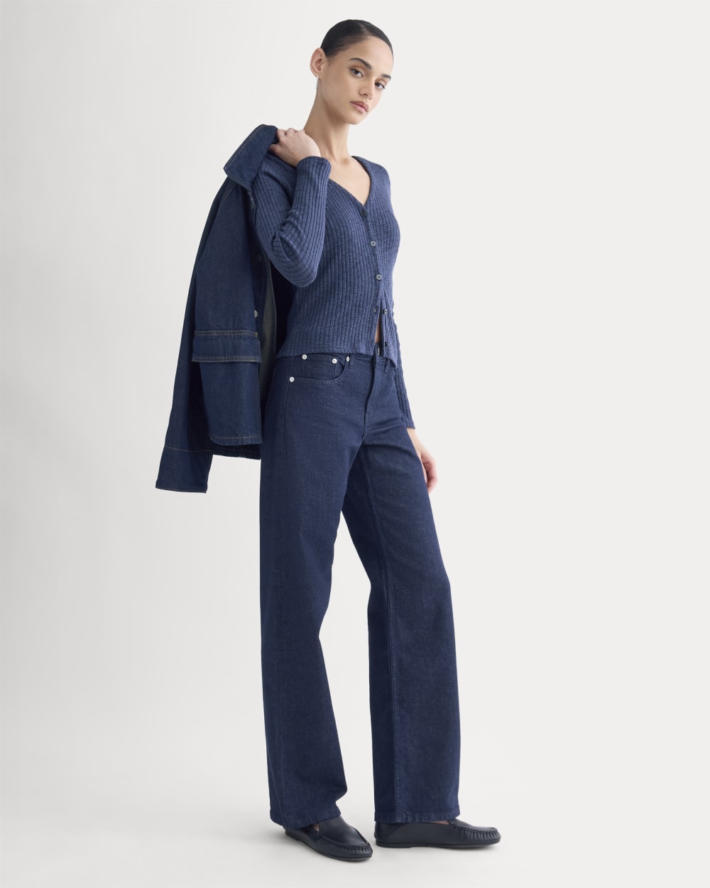 The Cozy Rib Cardigan | Mood Indigo - Image 3