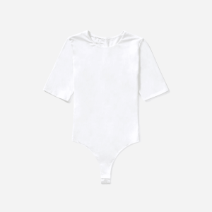 Alternative view of The Short-Sleeve Crew Neck Bodysuit | White | Thong