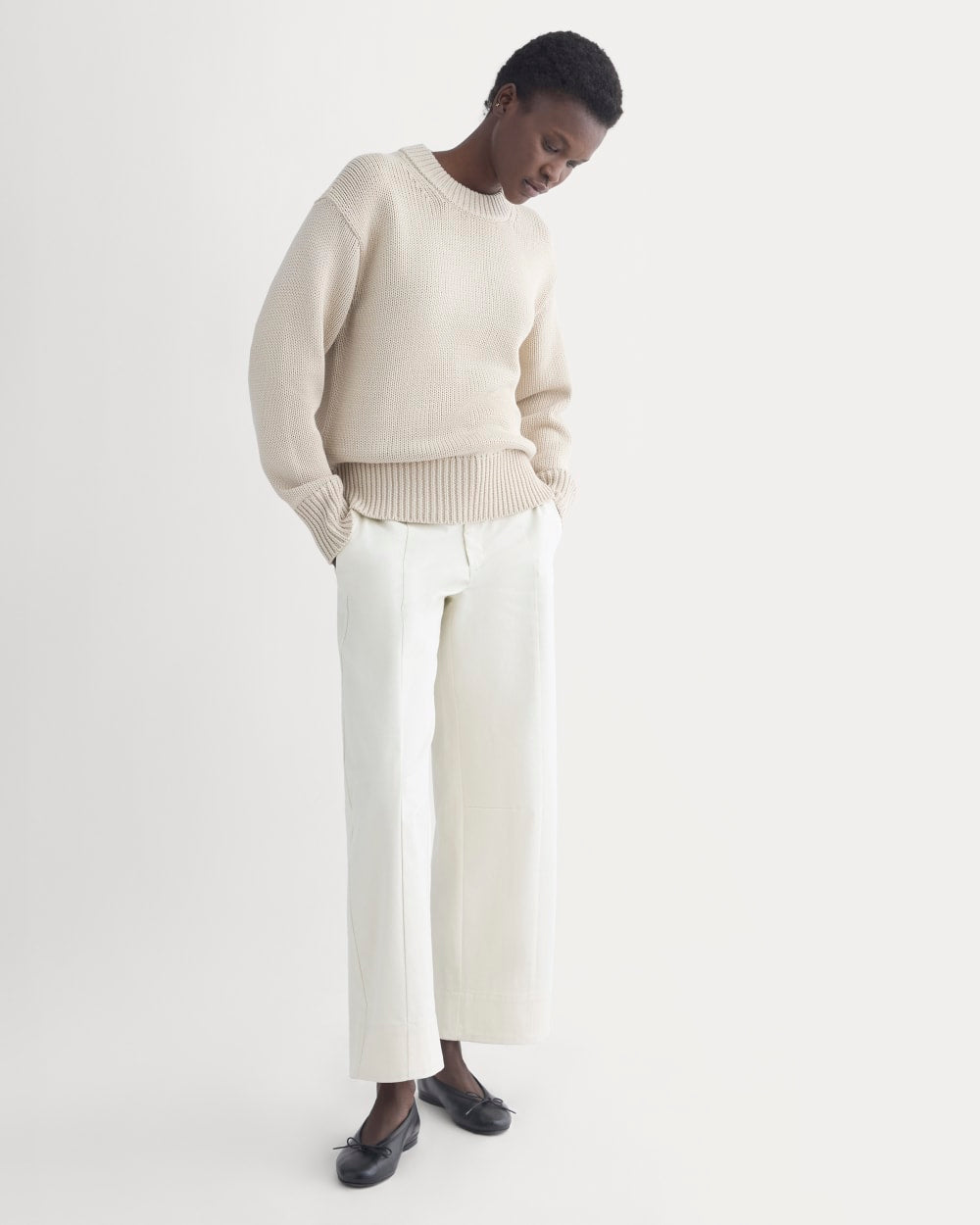 Oversized Cocoon Crew in Elevated Cotton | Peyote - Image 4