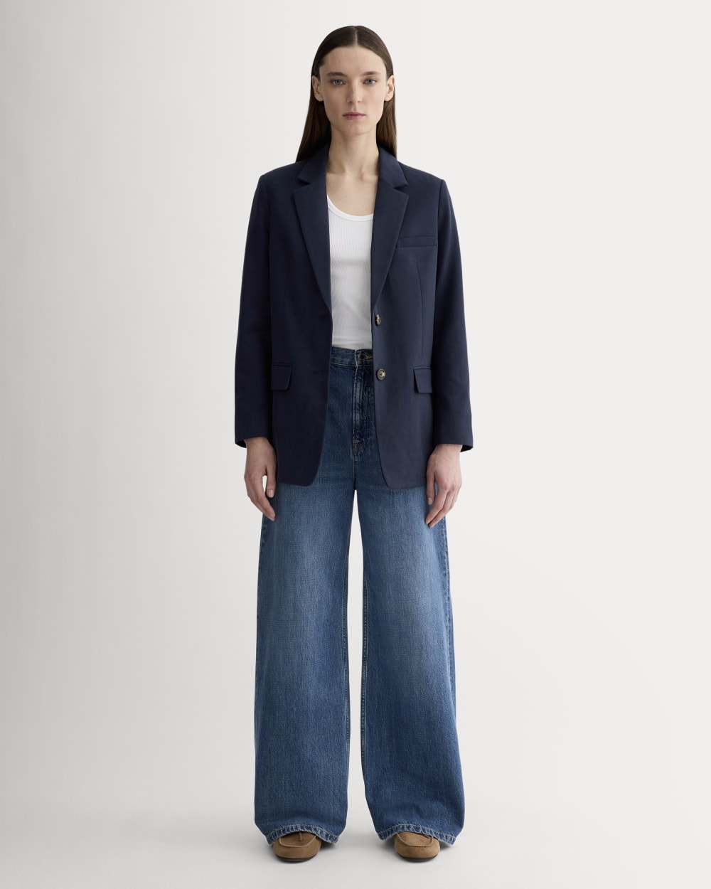 The Oversized Blazer in Buttersmooth | Navy - Image 3