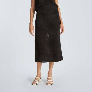 Alternative view of The Crochet Knit Skirt | Black