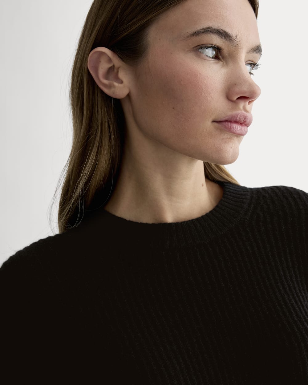 The Cocoon Crew in Wool Cashmere | Black - Image 3