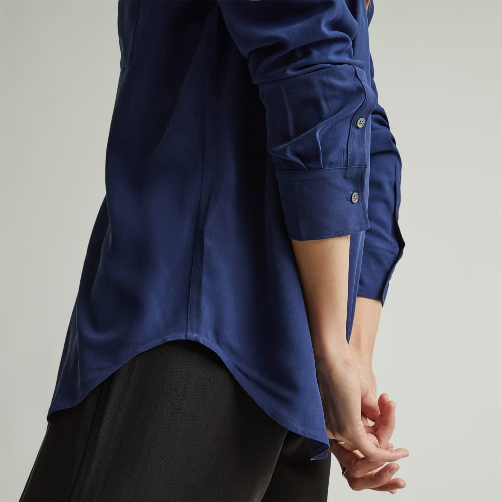 The Washable Silk Relaxed Shirt | Ocean Cavern - Image 5