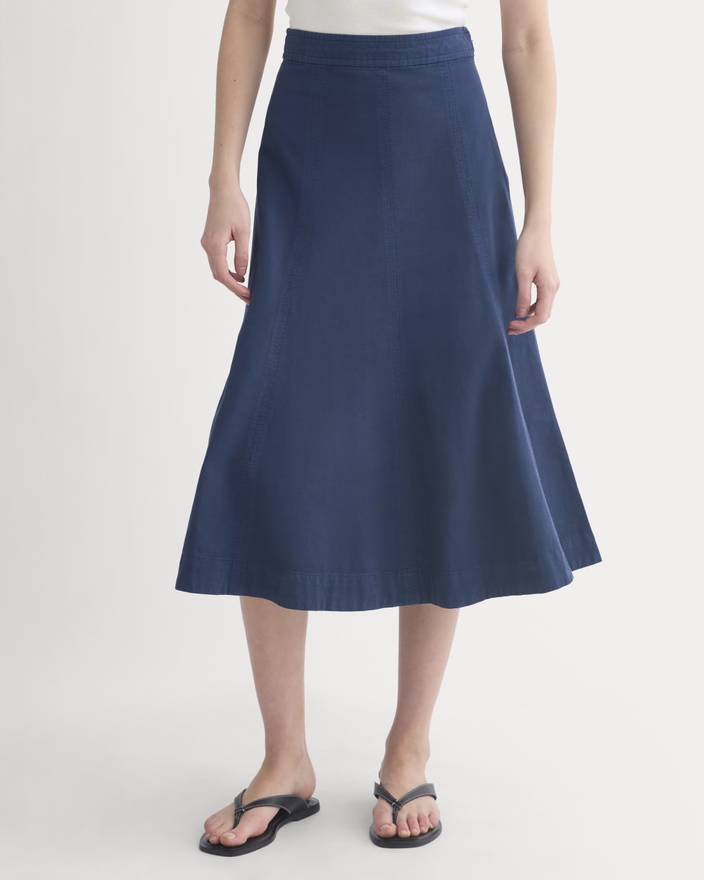 Seamed Midi Skirt | Navy - Image 4