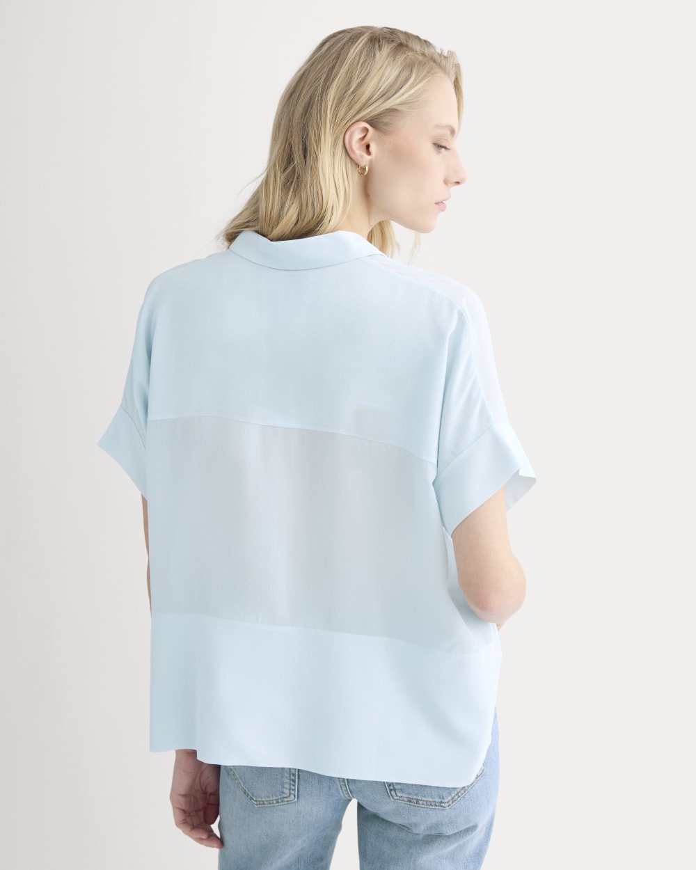 The Boxy Shirt in Washable Silk | Skywriting - Image 5