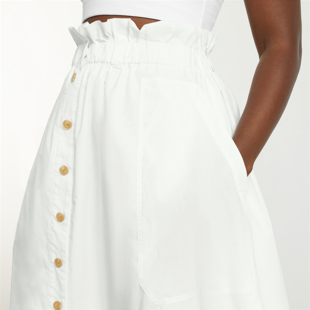 The Easy Button-Front Skirt | White - Image 5