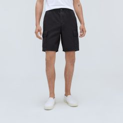 Alternative view of The Cotton Linen Short | Black