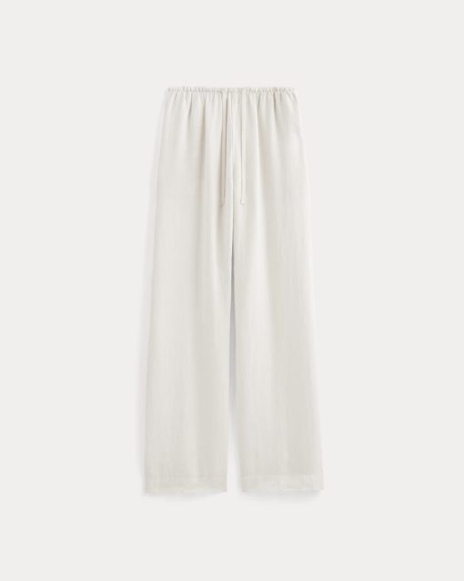 Alternative view of The Drawstring Pant in Linen | Natural Chambray