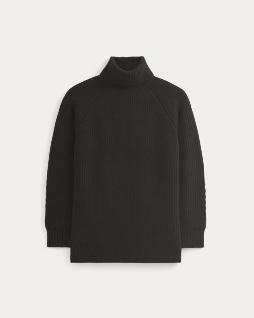 Alternative view of Cocoon Turtleneck in Wool Cashmere | Black