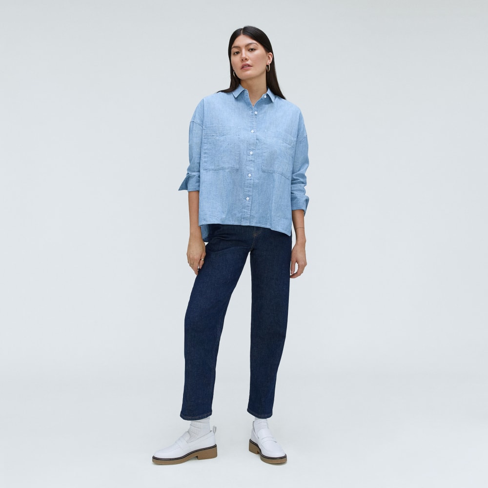 The ReChambray Boxy Shirt | Mid ReChambray - Image 6