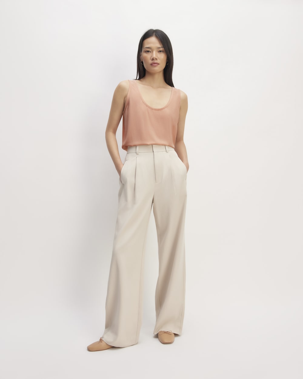 The Scoop Tank in Washable Silk | Blush Pink - Image 3
