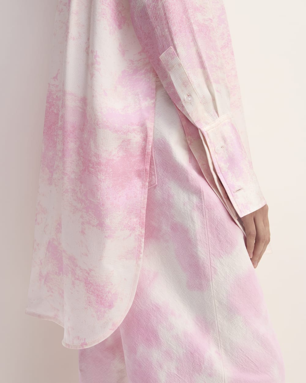 The Everlane x Marques' Almeida Satin Tie-Dye Shirt | Pink Tie-Dye - Image 6