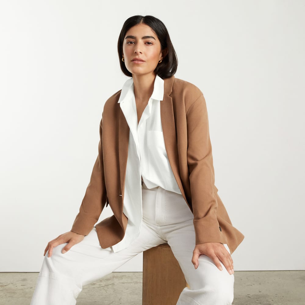 The Oversized Silky Cotton Shirt | White - Image 6