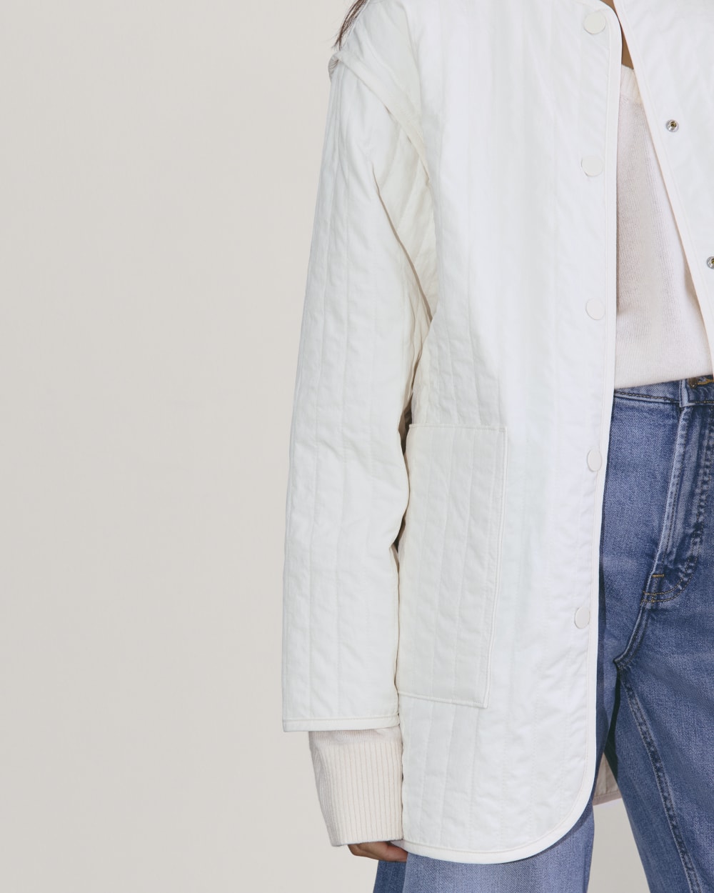 The Midi Quilted Liner | Bone - Image 4