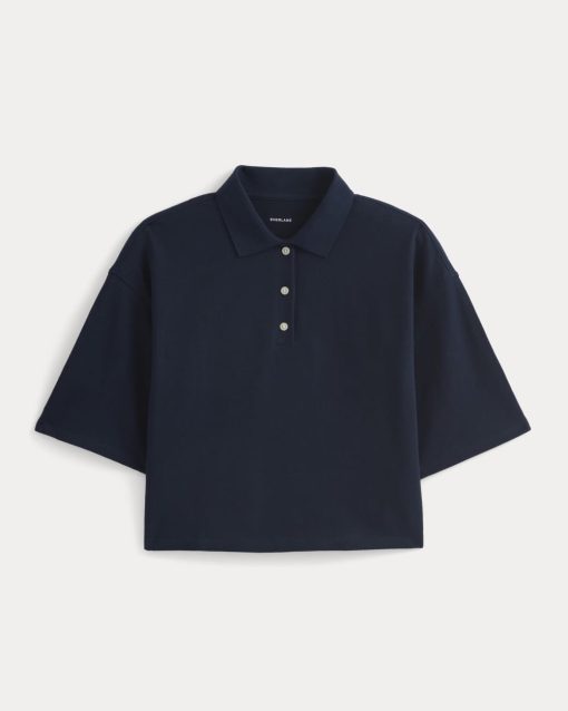 Alternative view of Pique Boxy Polo | Navy