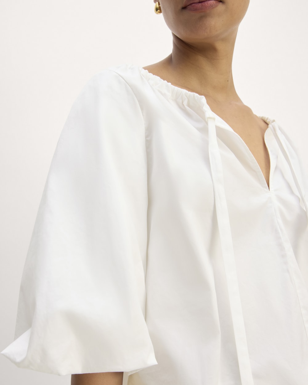 The Supima® Puff-Sleeve Top | White - Image 7