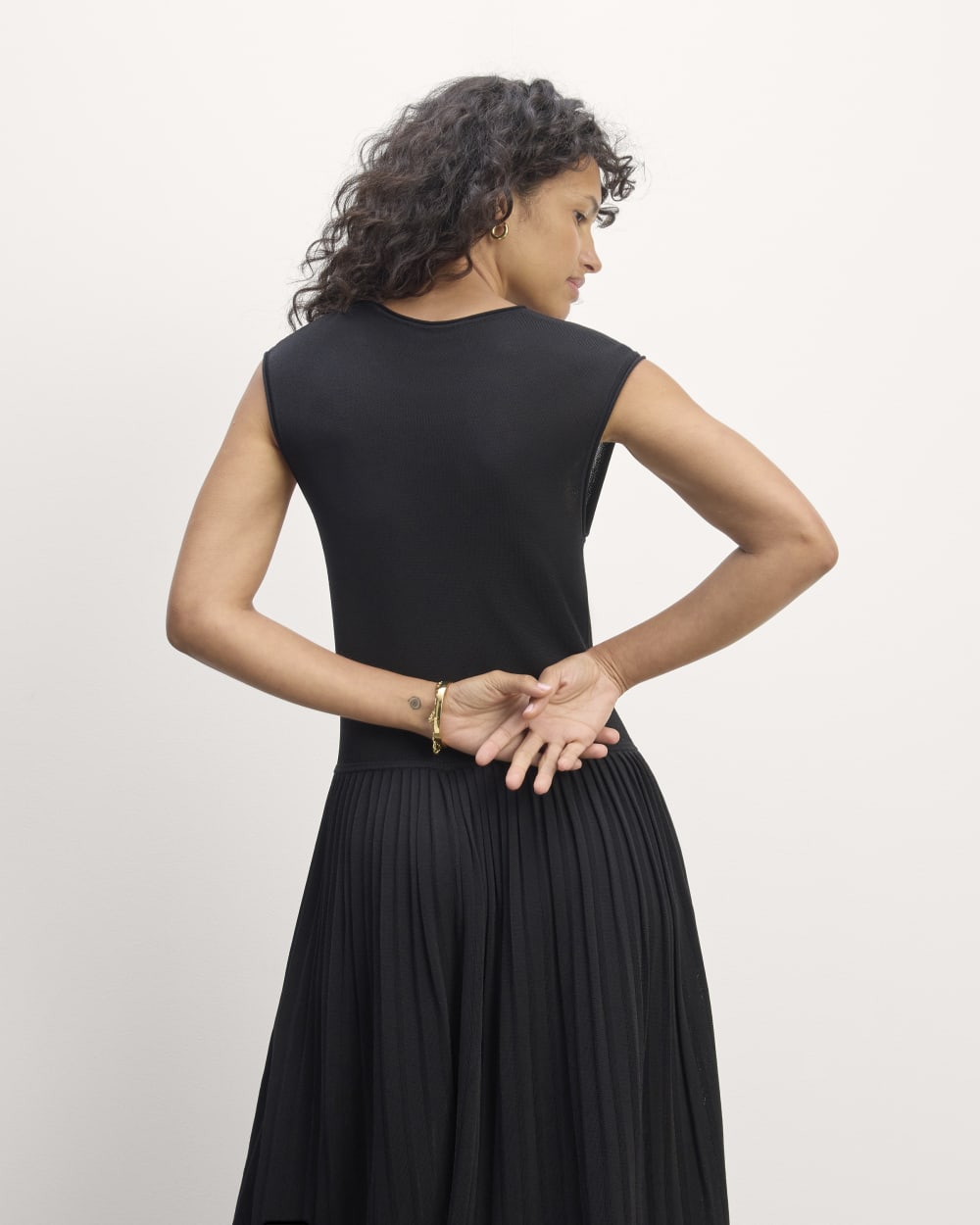 The Knit Pleated Dress | Black - Image 5