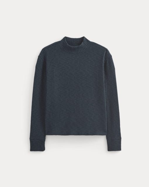 Alternative view of The Cozy Rib Funnel-Neck | Navy
