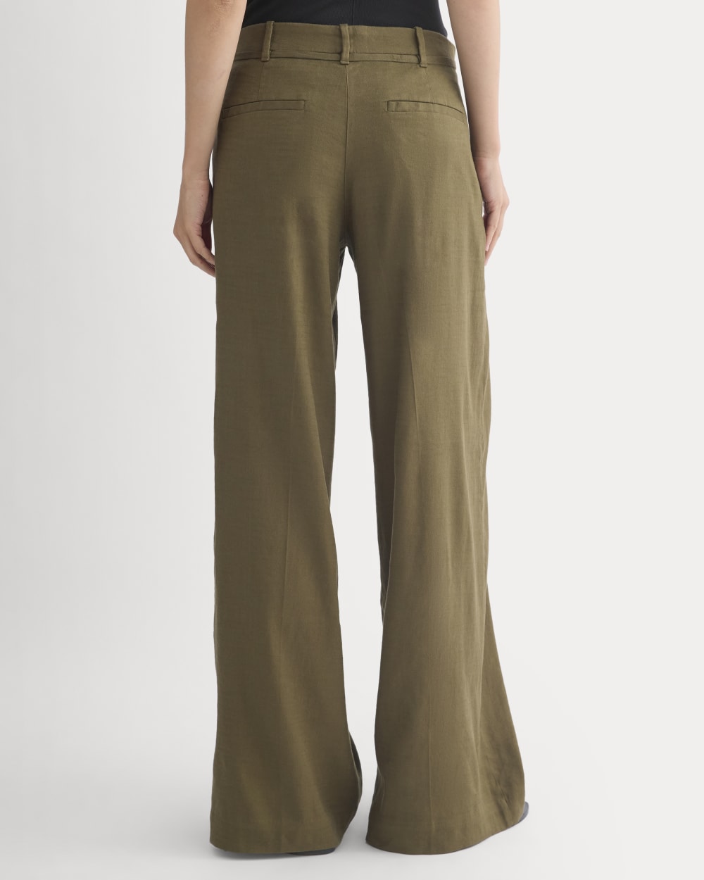 Wide-Leg Belted Pant in Stretch Linen | Beech | Regular - Image 5