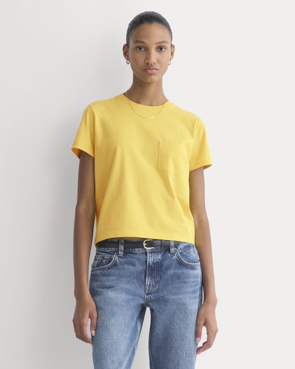 The Box-Cut Tee in Essential Cotton | Passion Fruit | Pocket