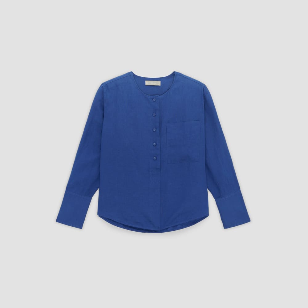 The Linen Popover Shirt | Mazarine Blue - Image 2