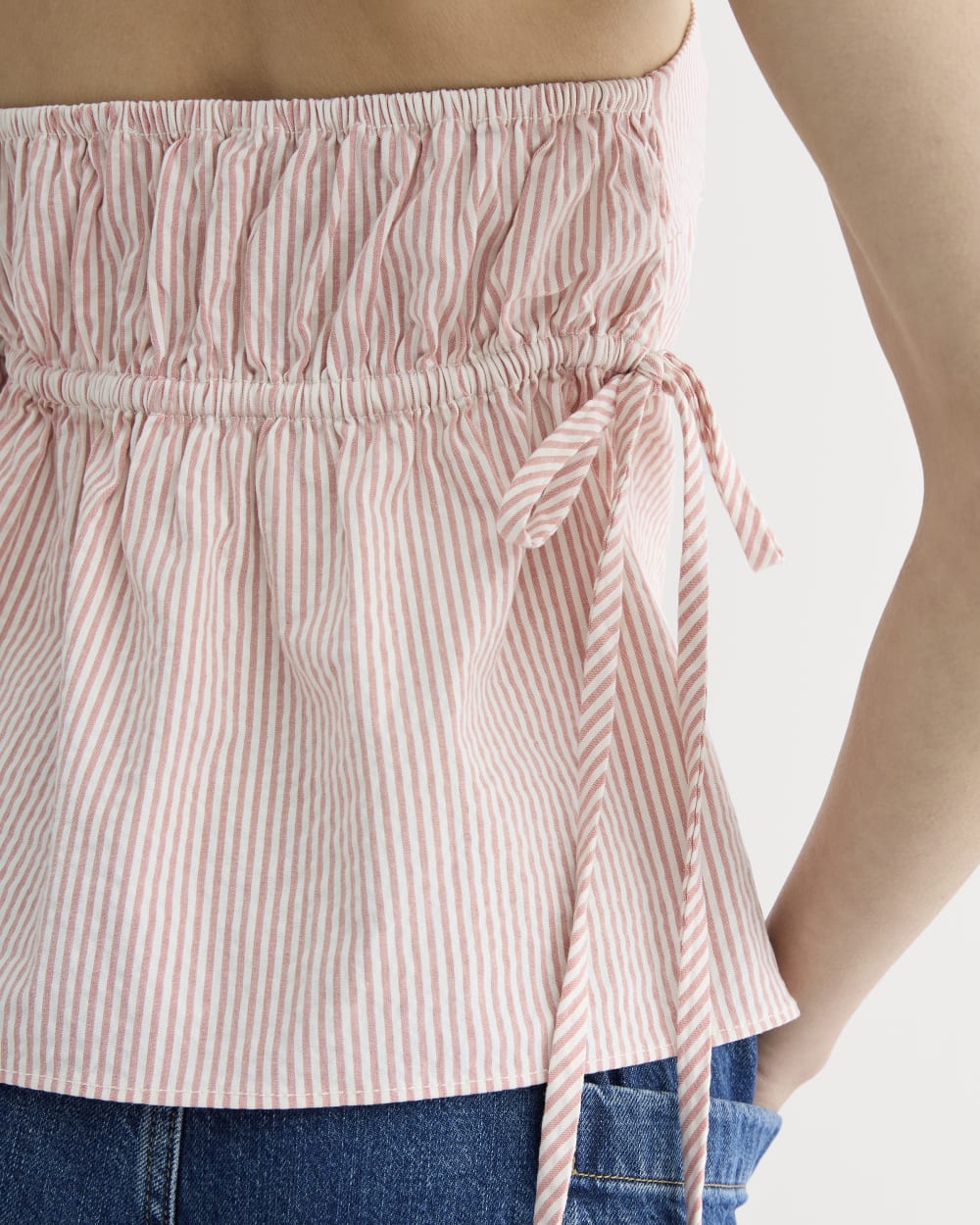 The Seersucker Tube Top | Soft Orange - Image 4