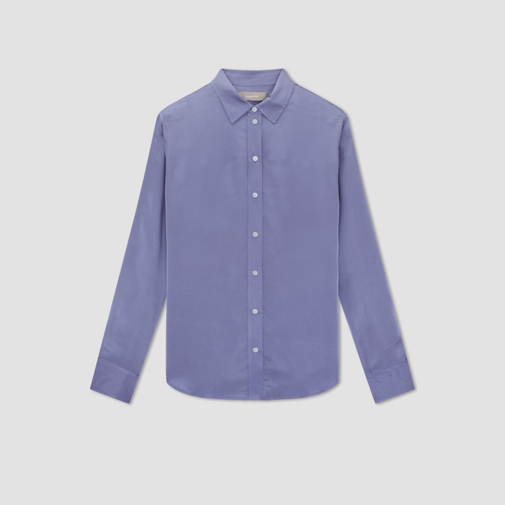 The Satin Relaxed Shirt | Cornflower Blue - Image 2