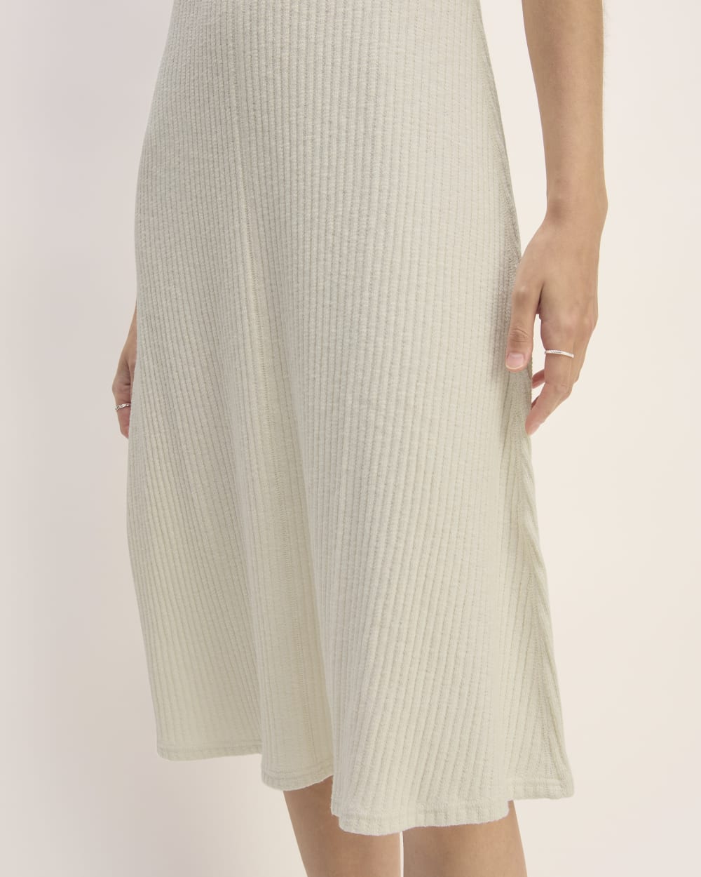 The Rib-Knit A-Line Tank Dress | Bone - Image 5