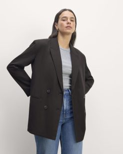 The Double-Breasted Blazer in Buttersmooth | Black