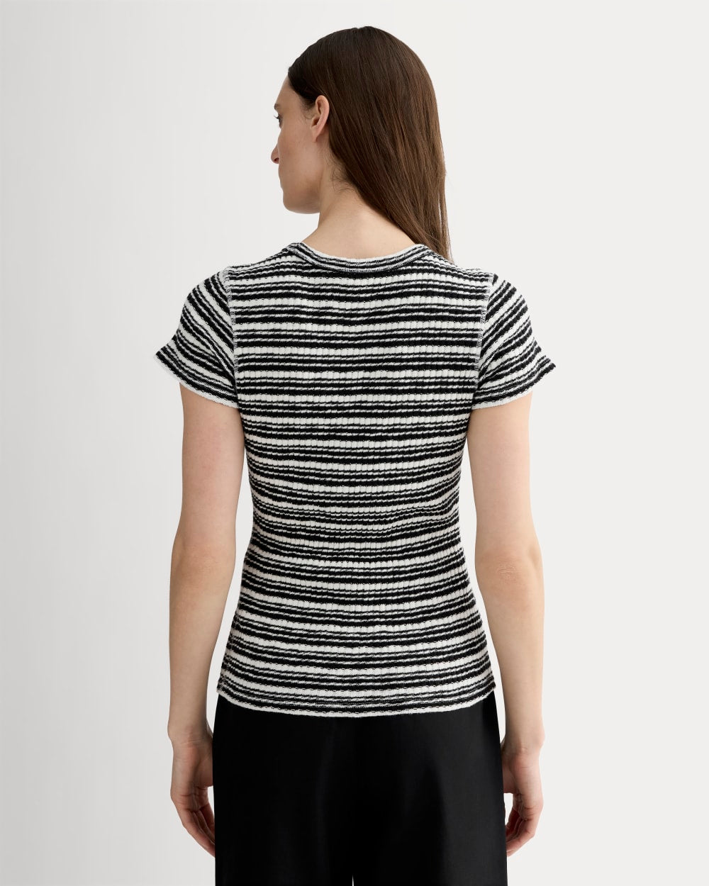 The Cozy Rib Tee | Bone / Black - Image 5