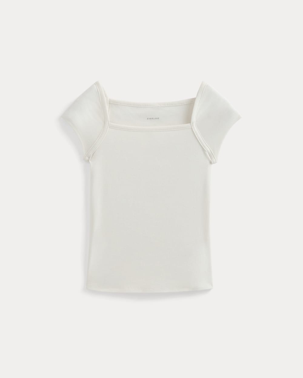 RetroSoft Cotton Square-Neck Tee | Bone - Image 2
